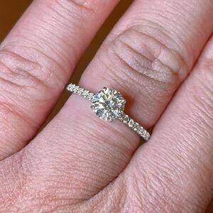 14K White Gold Lab Grown Diamond Engagement Ring